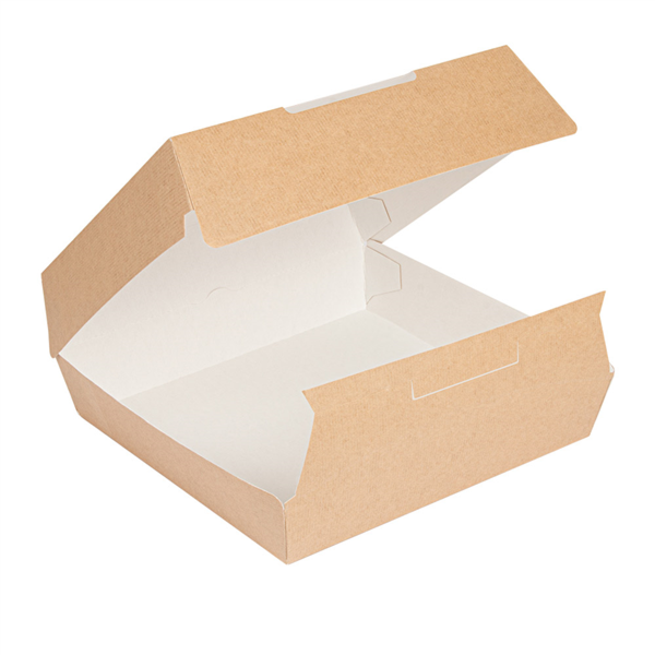 boites large lunchox "thepack" 220g/m2 23,5x24x8,7cm naturel carton ondulé nano-micro
