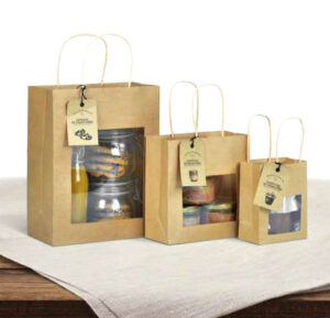 Sacs kraft avec fenêtre naturel
