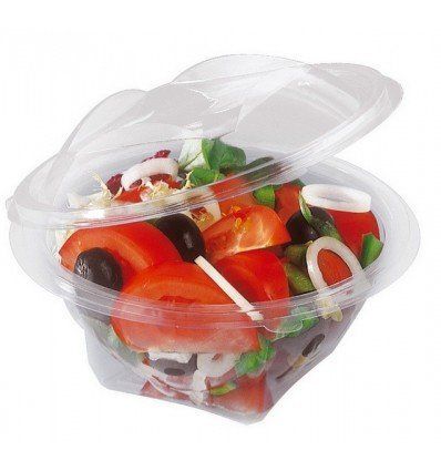 Bol à salade rond avec couvercle charnière