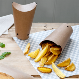 Gobelets kraft à frites avec fermeture