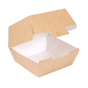 boites hamburger "the pack" 14,4x13,6x9,2cm naturel carton ondulé nano-micro