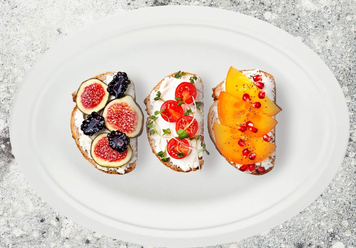 Assiette ovale fibre de canne à sucre 26x20cm