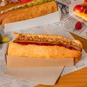 pelles hot-dog "thepack" 220g/m2 18x45x4cm naturel carton ondulé nano-micro