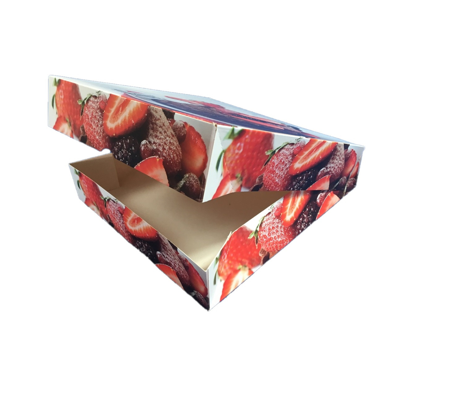 Boîtes pâtissières décorées "Fraisier au chocolat"