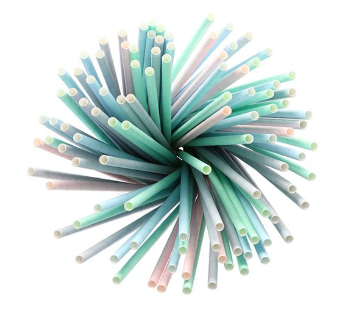 Paille en papier Ø 6 mm · 21 cm couleurs assorties