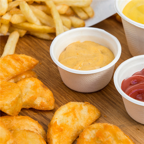 Pots à sauce Bionic blanc et nature 55ml