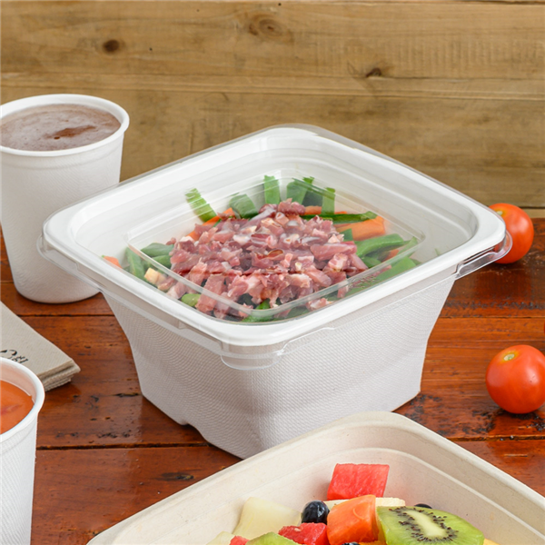 bol carré bionic 1,2l 18x18x9cm naturel bagasse