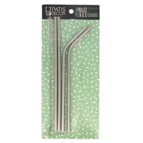 Pailles en inox avec goupillon