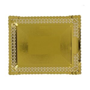 Plateaux carton dentelle doré 35x41cm