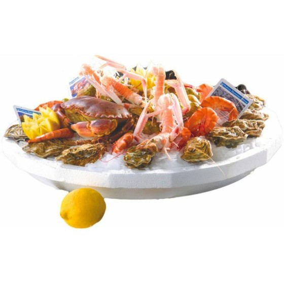 plateau fruits de mer en polystyrène rond