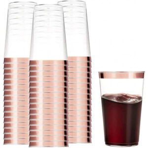 Verres en cristal liseré rose gold de 25cl