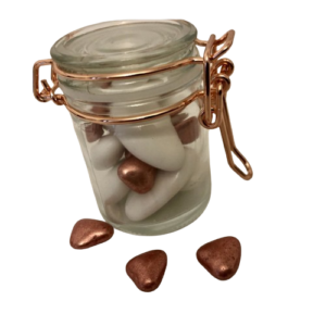 Petit pot a confiture verre fer rose gold