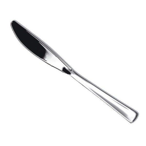 Couteaux de table imitation inox argent réutilisables