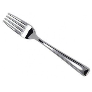 Fourchettes de table imitation inox argent réutilisables