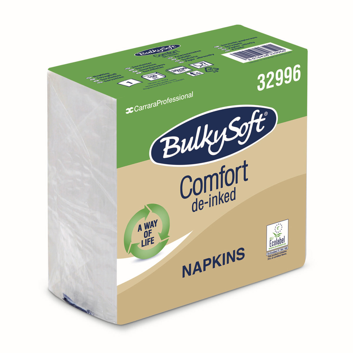 Serviettes ouate lisse blanches 1 feuille 30x30cm