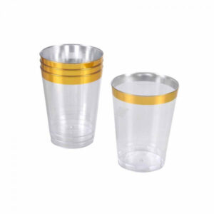 Verres en cristal liseré or de 25cl