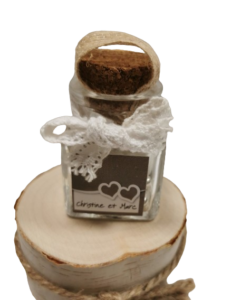 Pot carré en verre avec bouchon liège