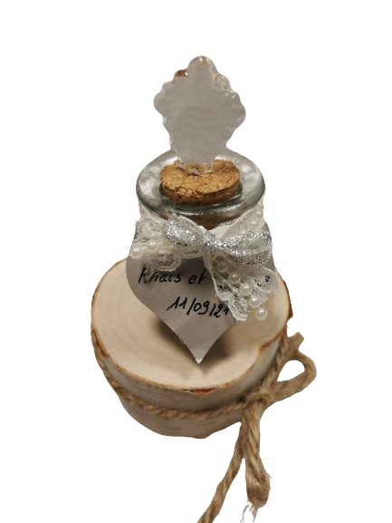 Pot rond en verre avec bouchon liège 5x4cm