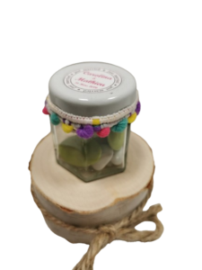 Mini pot à confiture en verre avec bouchon en fer blanc