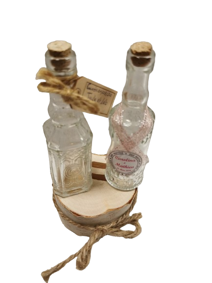 Mignonnette verre carrée avec bouchon liège 35ml