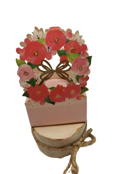 Boite couronne fleur 12x7,5cm