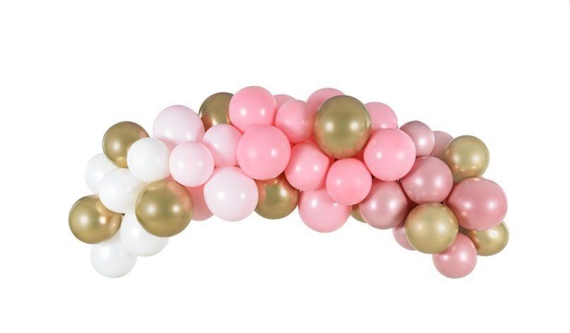 Kit arche a ballons 2m blanc rose & or