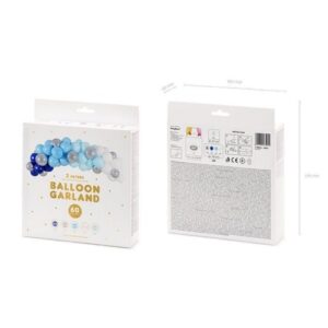 Kit arche a ballons 2m blanc bleu & argent