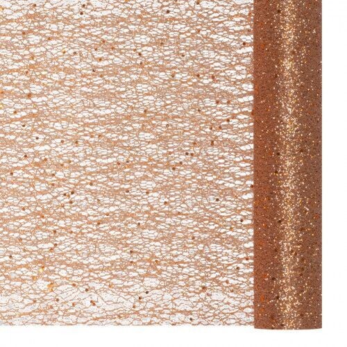 Chemin de table dentelle en tulle métallisé avec sequins 5m