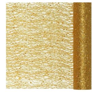 Chemin de table dentelle en tulle métallisé avec sequins 5m