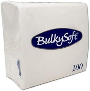 Serviettes ouate lisse Blanches 2 feuilles 30x30cm