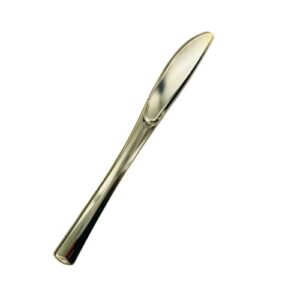 Couteaux de table imitation inox doré réutilisables