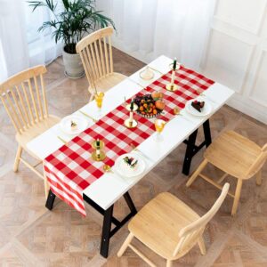 Chemin de Table Vichy à Carreaux Rouges et Blancs