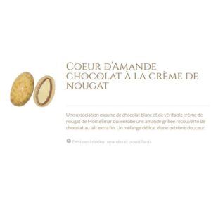 Cœur d'amande chocolat au lait à la crème de nougat
