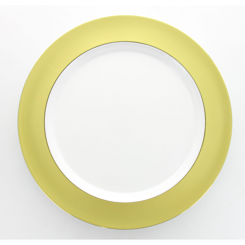 Assiettes réutilisables Daytona blanc & or 