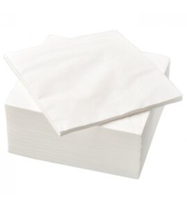 Serviettes ouate lisse Blanches 2 feuilles 30x30cm
