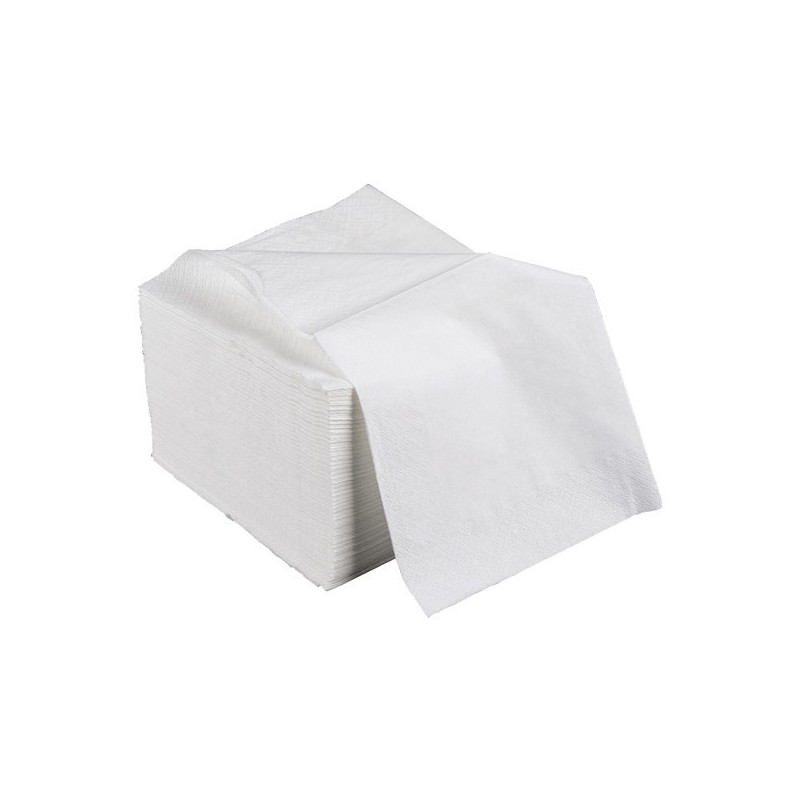 Serviettes ouate lisse blanches 1 feuille 30x30cm