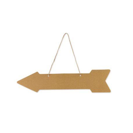 Fléchage directionnel kraft avec corde et blanc avec ruban satin 41,5x10CM 