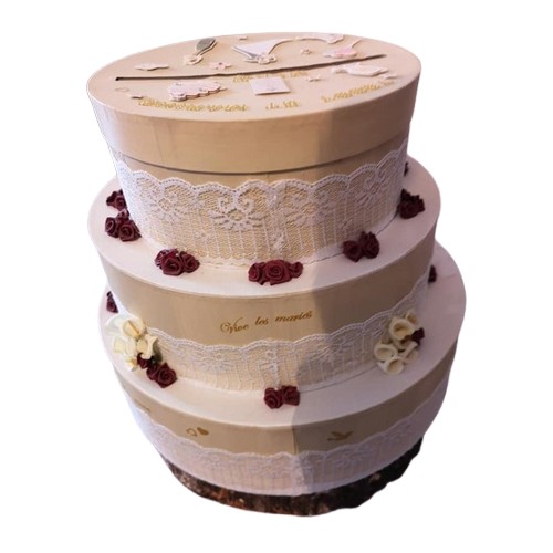 Tirelire mariage "Wedding cake" 3 étages
