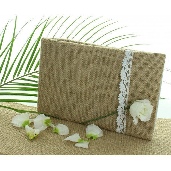 Livre d’Or Jute & Dentelle 15x25cm 25 pages
