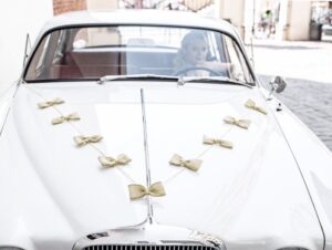Kit de décoration de voiture des mariés en jute