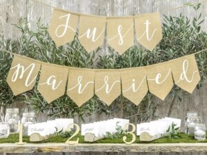Guirlande Just Married en Jute