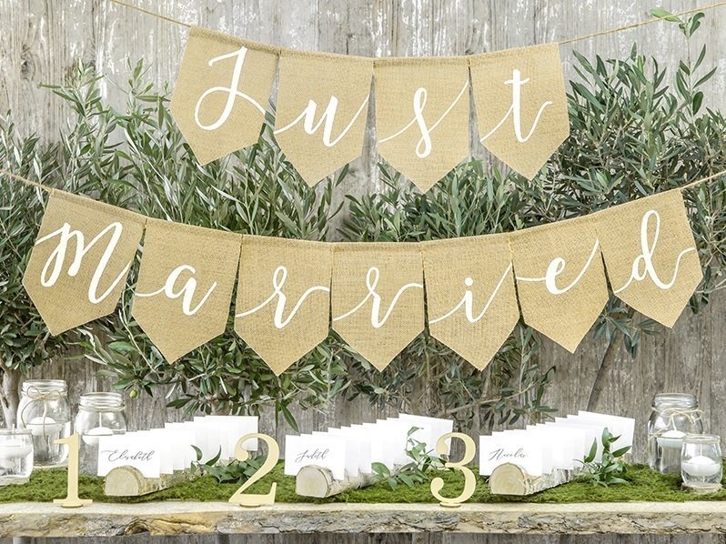 Guirlande jute just married 185cm