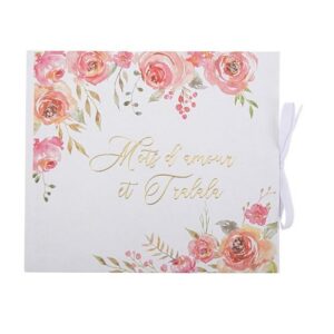 Livre d’Or Romantique “Flowers” 22x19cm de 68 pages