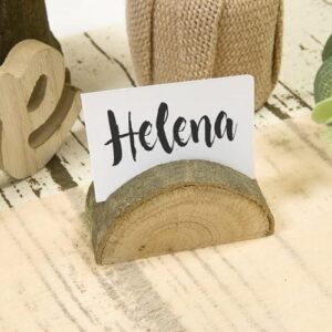 Marque place bois demi rondin (x4)