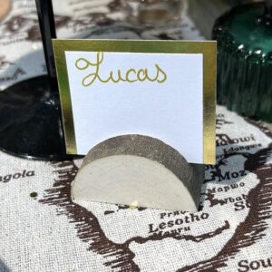 Marque place bois demi rondin (x4)