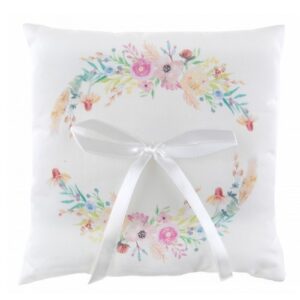 Coussin mariage fleuri 18x18 cm