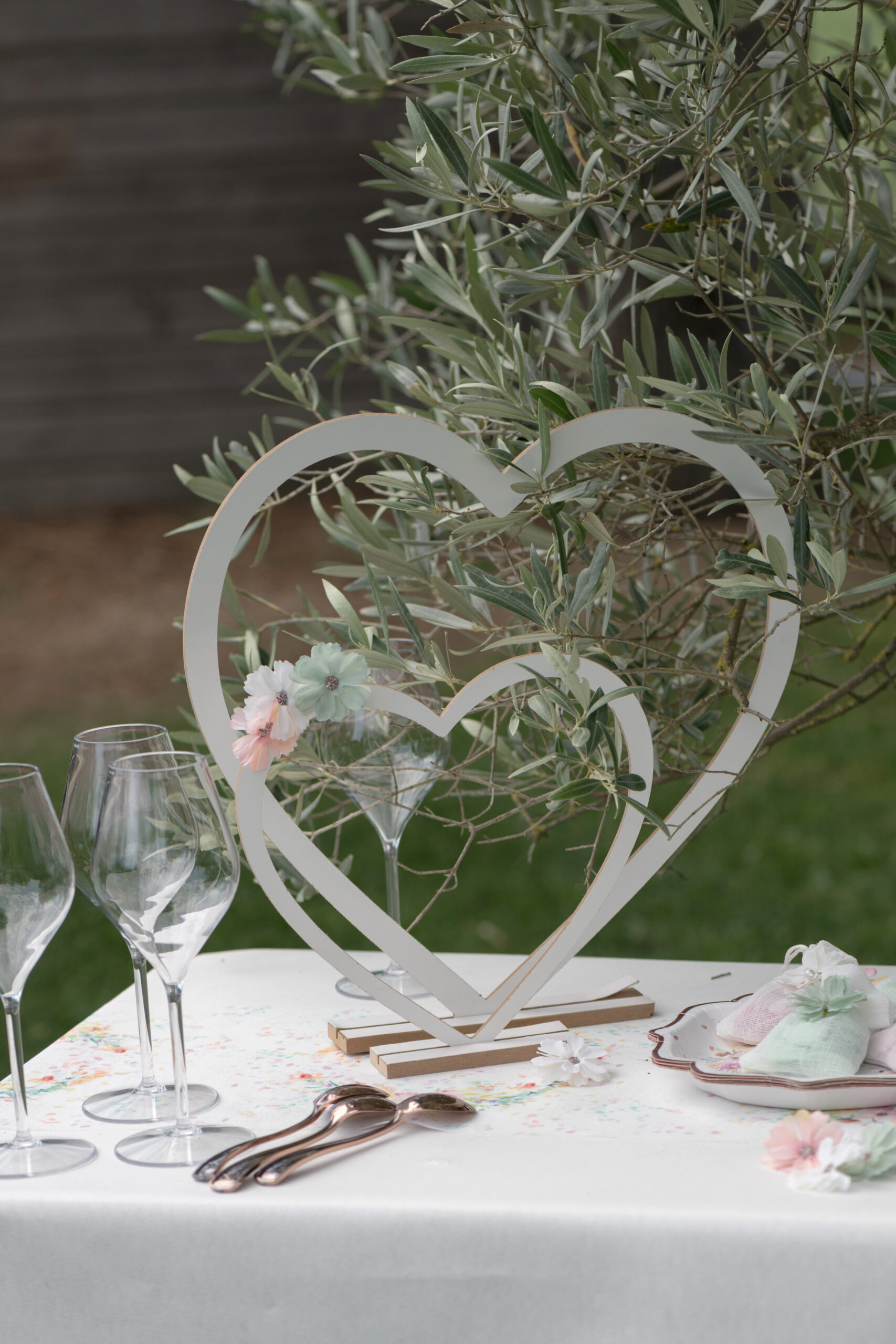 Décor cœur bois 39 & 25cm