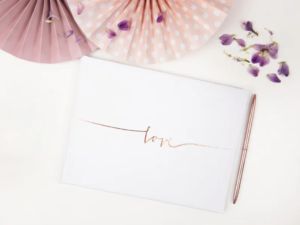Livre d’or blanc “Love” Rose gold 24x18,5cm