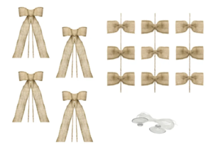 Kit de décoration de voiture des mariés en jute