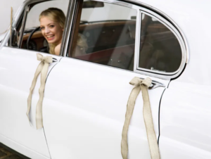 Kit de décoration de voiture des mariés en jute
